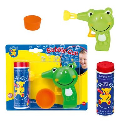 Pustefix – Bubble-Gun + 70 ml Seifenblasenflüssigkeit – Seifenblasen - 1 zufällige...