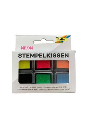 folia 30182 Stempelkissen Set NEON, 6 Stück farbig sortiert