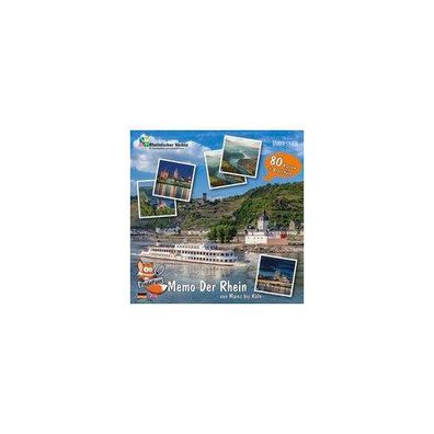 FindeFuxx Memo Der Rhein, mit 1 Buch 80 Spielkarten (40 Bildpaare)