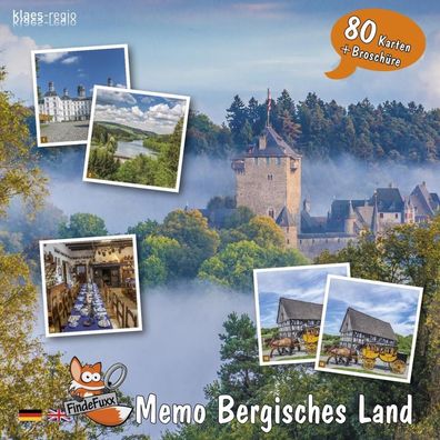 FindeFuxx Memo Bergisches Land, mit 1 Buch 80 Spielkarten (40 Bildp