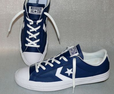 Converse 159781C STAR PLAYER OX Echt Leder Schuhe Sneaker Boots 42 Navy White