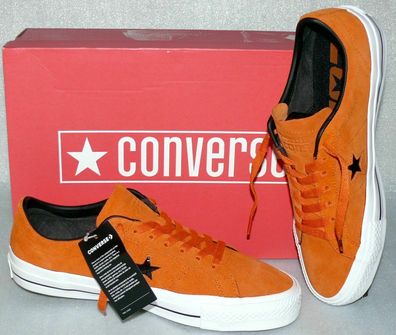 Converse 162513C ONE STAR PRO OX Rau Leder Schuhe Sneaker 44 47,5 Orange White