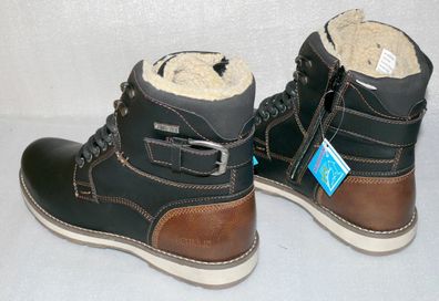 Petrolio Sumo tex ZIP 90998343 Leder Hi Boots Schuhe Sneaker Warmfutter 42 Black