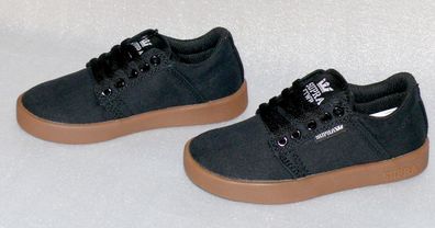 Supra S12006K Westway Canvas Kinder Schuhe Freizeit Sneaker 32 UK13 Schwarz Gum