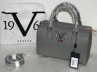 Versace VI20AI0024 Bauletto 19V69 Leder Damen Tasche Henkel Schulter Grau Gold
