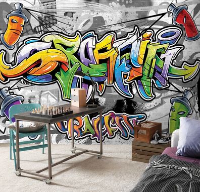 Vlies Fototapete Kinderzimmer Graffiti Streetart Wand TAPETE XXL Mädchen Junge