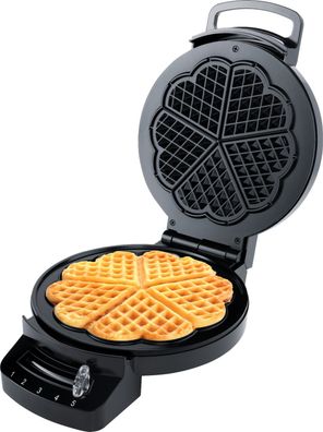 Steba Waffeleisen WE 1, Für 5 Herzwaffeln, Leichte Reinigung, Optimale Bräunung