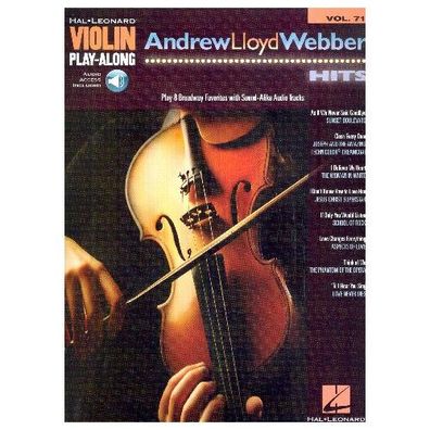 Andrew Lloyd Webber Hits Violin Play-Along Volume 71 Violin Play-A