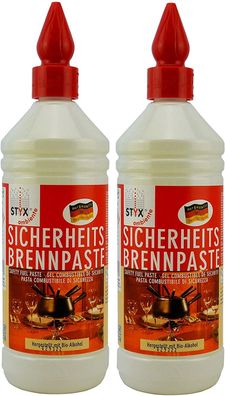 Duo-Pack STYX Sicherheits-Brennpaste mit Bio-Alkohol geruchslos Made in Germany