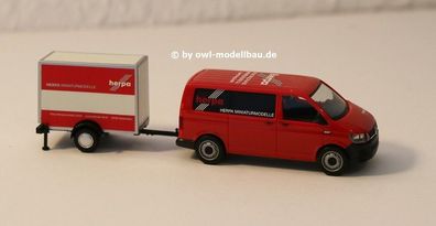 Herpa 094290 - VW T6 Bus mit Kofferanhänger - Herpa - Anhänger von VK-Modelle. 1:87