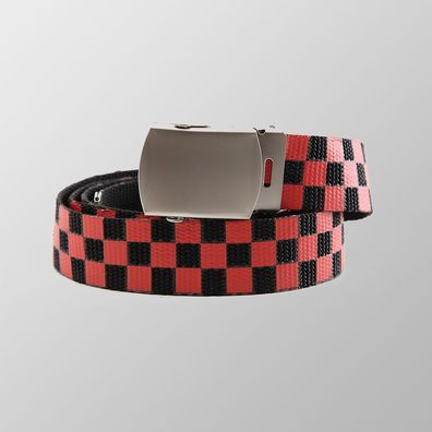 Schwarz roter Streetwear Karo Stoffgürtel One Size
