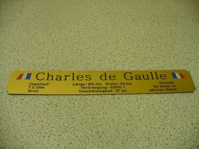 Namensschild für Modellständer mit Daten - Charles de Gaulle