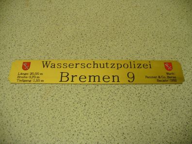 Namensschild für Modellständer mit Daten - WSP Bremen 9