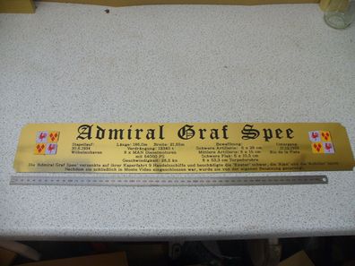 Riesiges Namensschild für Modellständer - Admiral Graf Spee