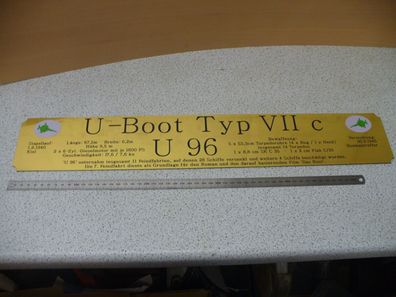 Riesiges Namensschild für Modellständer - U 96