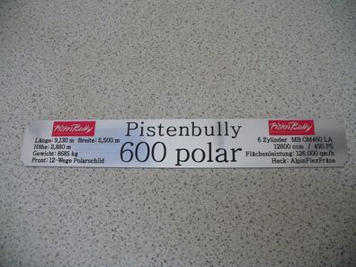Namensschild für Modellständer mit Daten - Pistenbully 600 polar