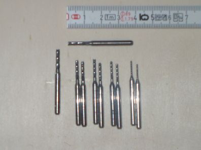10 Hartmetallfräser Sortiment (1,2 - 2,4 mm) spiralverzahnt