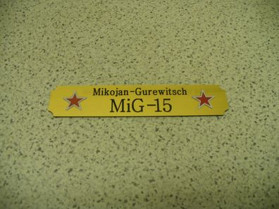 Kleines Namensschild für Modellständer - MiG-15