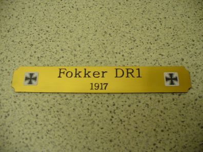 Kleines Namensschild für Modellständer - Fokker DR1