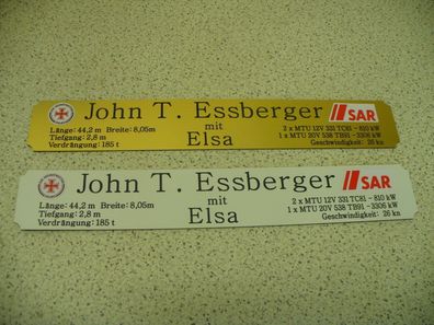 Namensschild für Modellständer mit Daten - John T. Essberger
