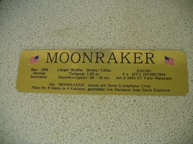 Hohes Namensschild mit zusätzlichen Daten für Modellständer - Moonraker