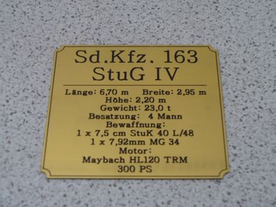 Namensschild für Modellständer oder Diorama - StuG IV