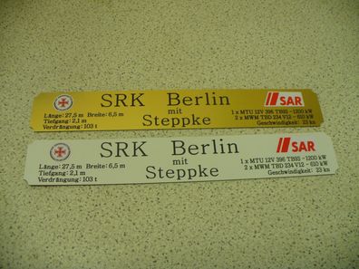 Namensschild für Modellständer mit Daten - SRK Berlin
