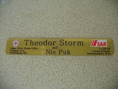 Namensschild für Modellständer mit Daten - Theodor Storm