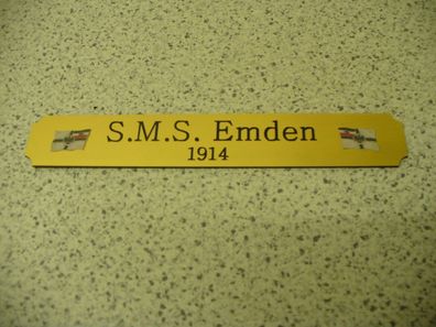 Kleines Namensschild für Modellständer - SMS Emden