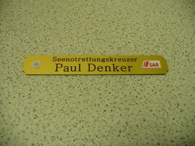 Kleines Namensschild für Modellständer - Seenotrettungskreuzer Paul Denker
