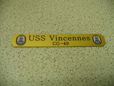 Kleines Namensschild für Modellständer - USS Vincennes
