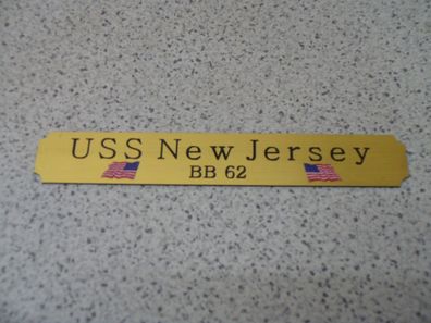 Kleines Namensschild für Modellständer - USS New Jersey