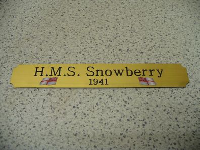 Kleines Namensschild für Modellständer - HMS Snowberry
