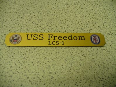 Kleines Namensschild für Modellständer - USS Freedom