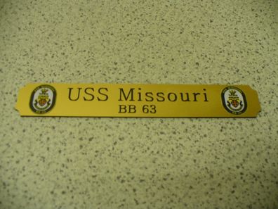Kleines Namensschild für Modellständer - USS Missouri