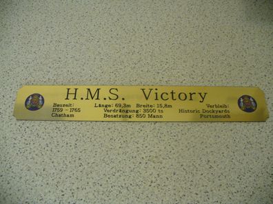 Namensschild für Modellständer mit Daten - HMS Victory