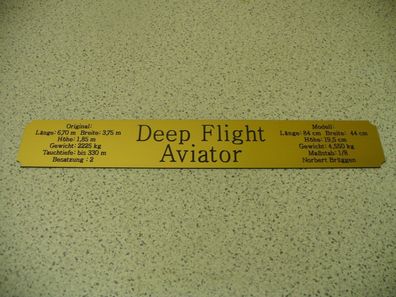 Namensschild für Modellständer mit Daten - Deep Flight Aviator