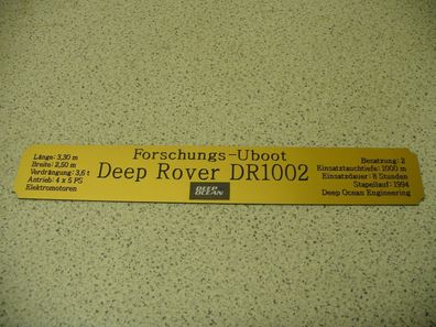 Namensschild für Modellständer mit Daten - Deep Rover DR1002