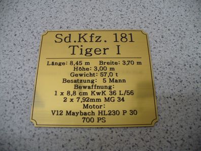 Namensschild für Modellständer oder Diorama - Tiger I