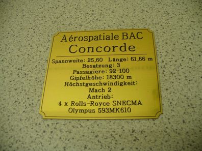 Namensschild für Modellständer oder Diorama - Concorde