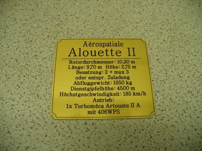 Namensschild für Modellständer oder Diorama - Alouette II