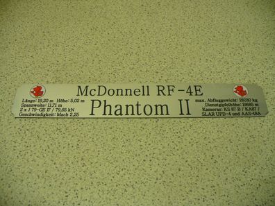 Namensschild für Modellständer mit Daten - RF-4E Phantom II