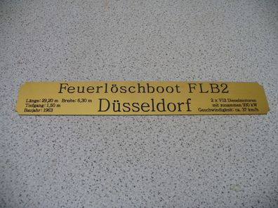 Namensschild für Modellständer mit Daten - FLB2 Düsseldorf