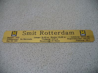 Namensschild für Modellständer mit Daten - Smit Rotterdam