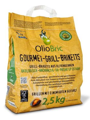 OlioBric Grillbriketts aus Olivenkernen 2,5kg