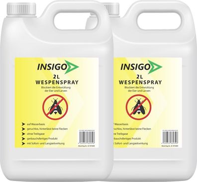 INSIGO 2x2L Anti Wespenspray Mittel Schutz gegen Nester Abwehr Bekämpfung vertreiben