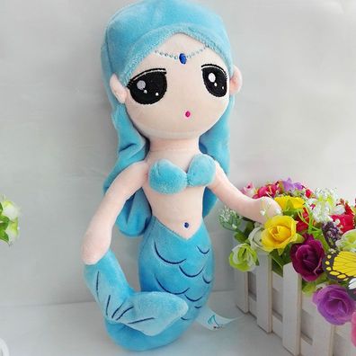 Cute Stofftier Puppe Karikatur Meerjungfrau Plüsch Plüschtier Doll Geschenk Blau