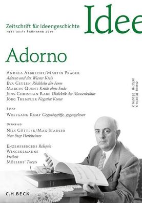 Zeitschrift fuer Ideengeschichte Heft XIII/1 Fruehjahr 2019 Adorno