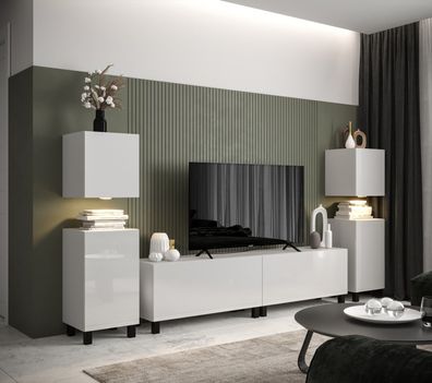 AN106 Möbel für Wohnzimmer Wohnwand Mediawand Schrankwand Wohnschrank