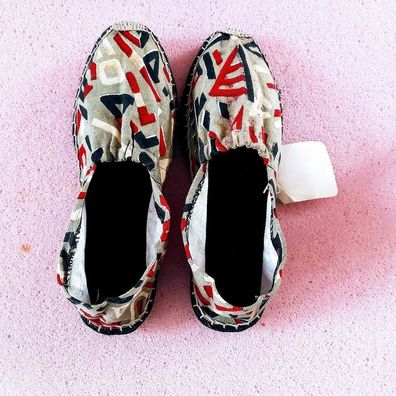 Sommerliche Natur Damen schuh Hand genaht Cotton Bequem unterwegs Gr. 37 Restposten